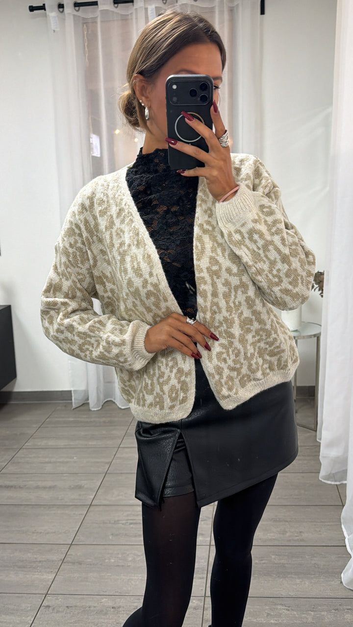 kurzer Leo Cardigan / creme - beige Art.16439