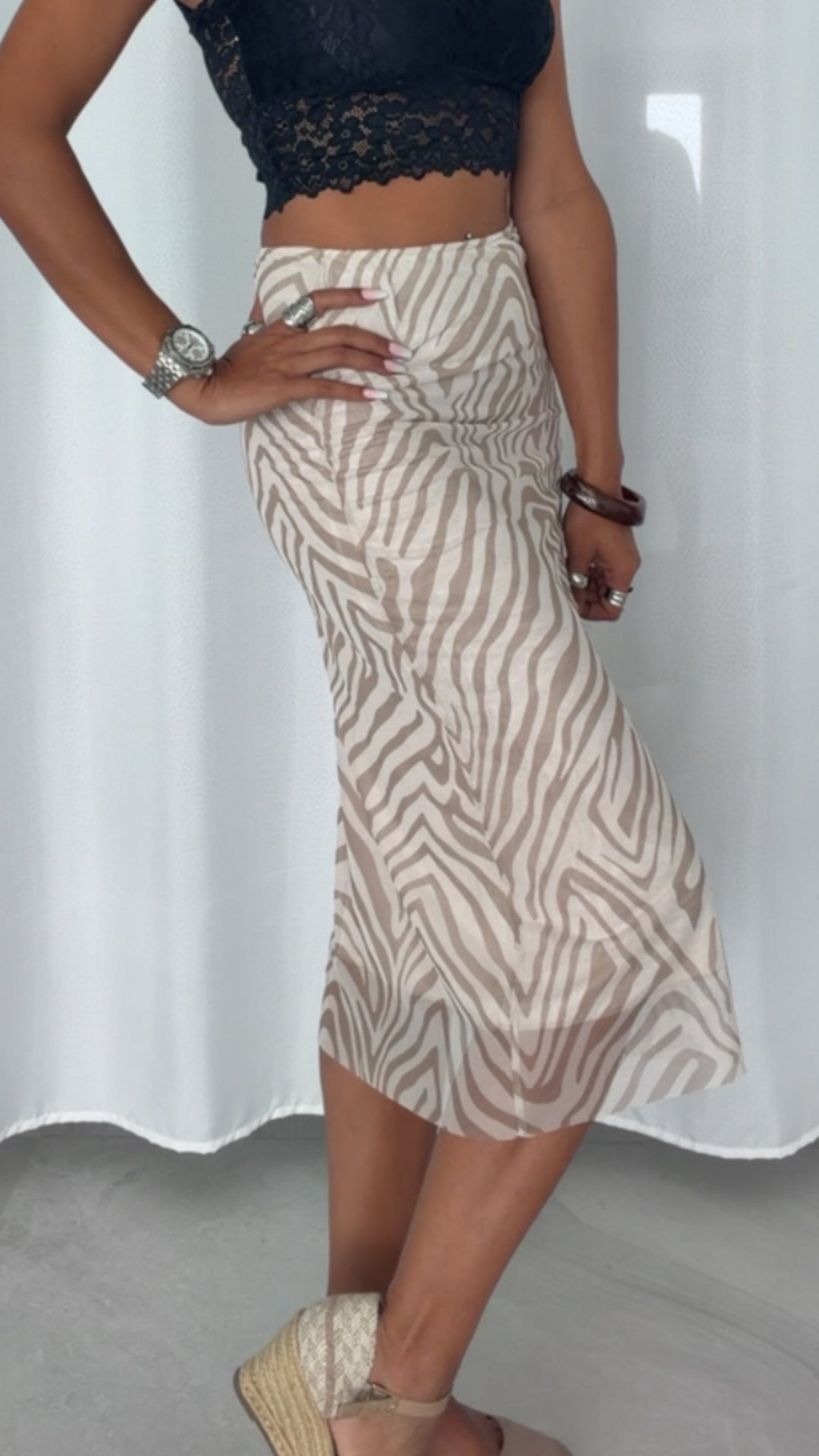ZEBRA Midi Mesh Rock / creme - beige Art. 15882