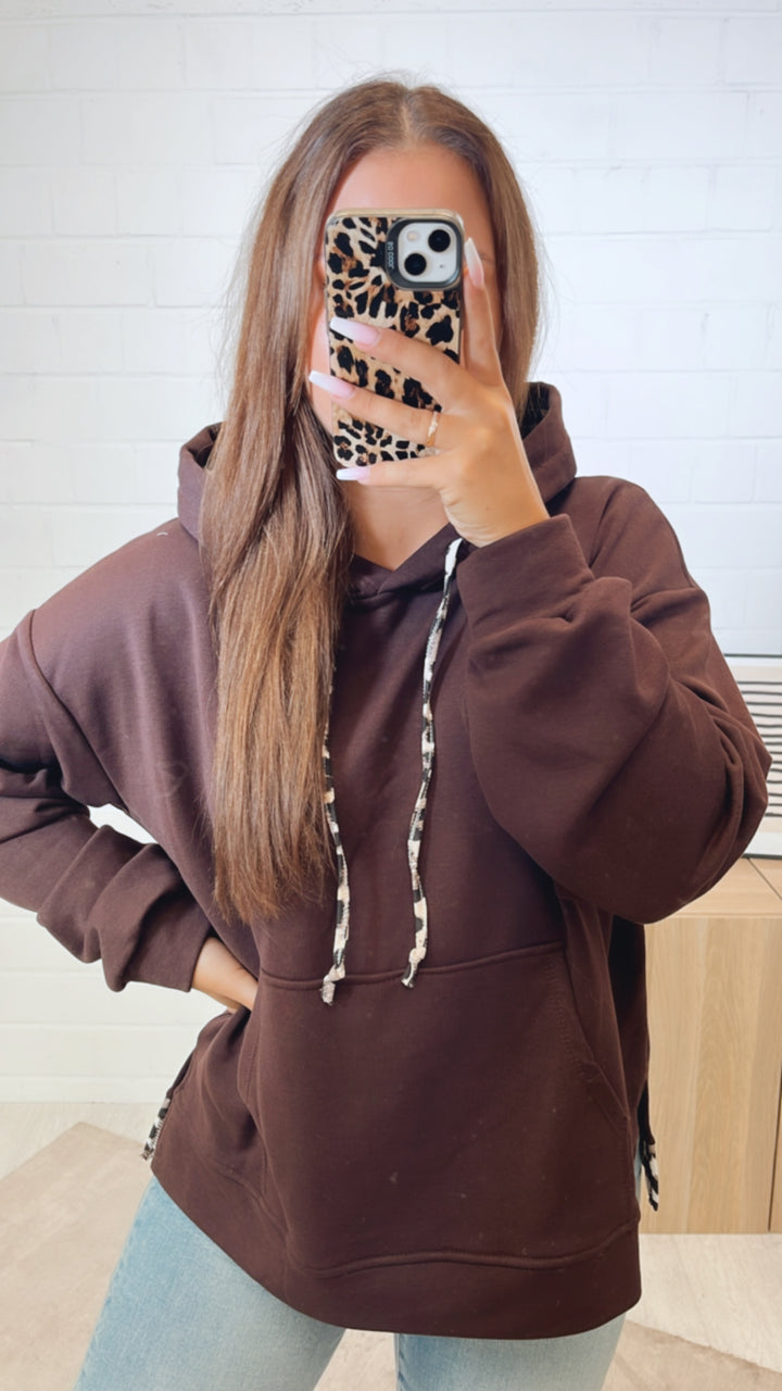 LEO Kapuzen Hoodie / dunkel braun Art. 11213