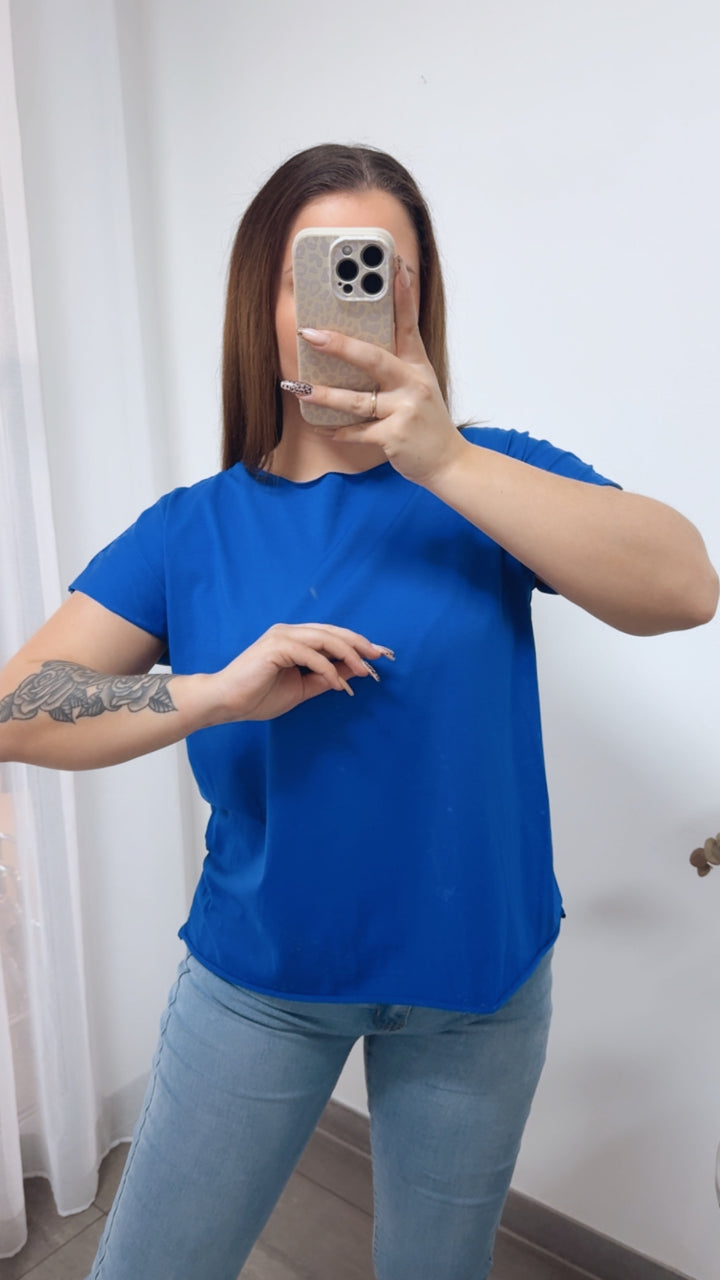 Baumwoll Basic T-Shirt / royal blau Art. 14224