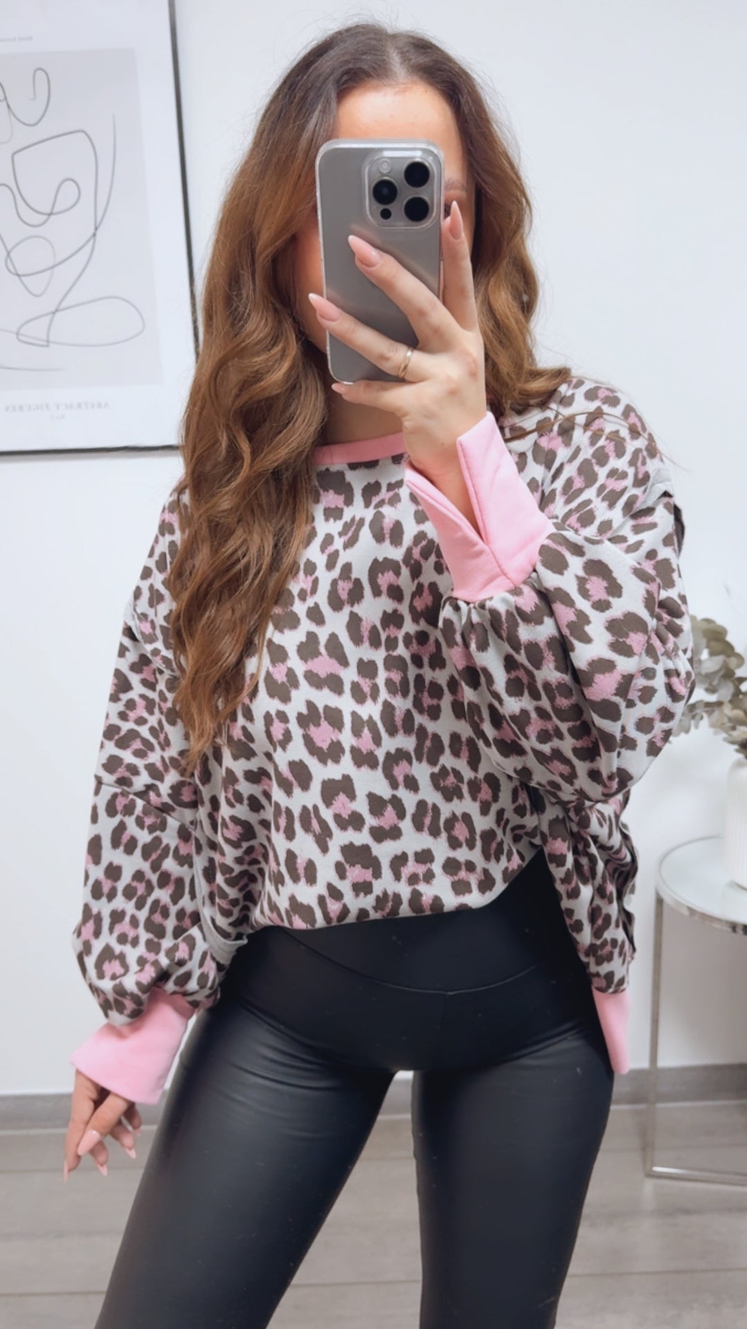 LEO used - Look Sweater / grau blau - soft pink - braun Art. 13147