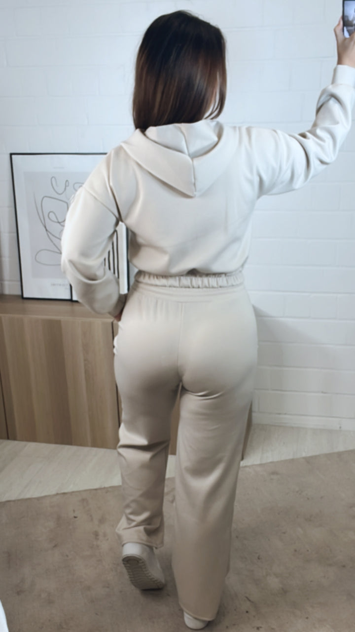 dreiteiliges Set aus Hose, Jacke und Bustier Top " Your outfit can be " / creme beige Art. 12740