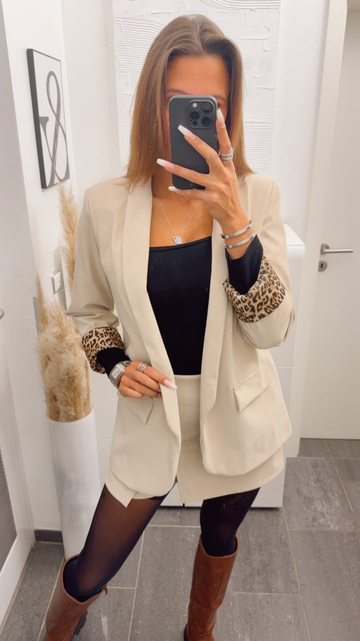 SMOKE LEDEROPTIK Hosenrock , Schimmeroptik / creme - beige Art. 12678