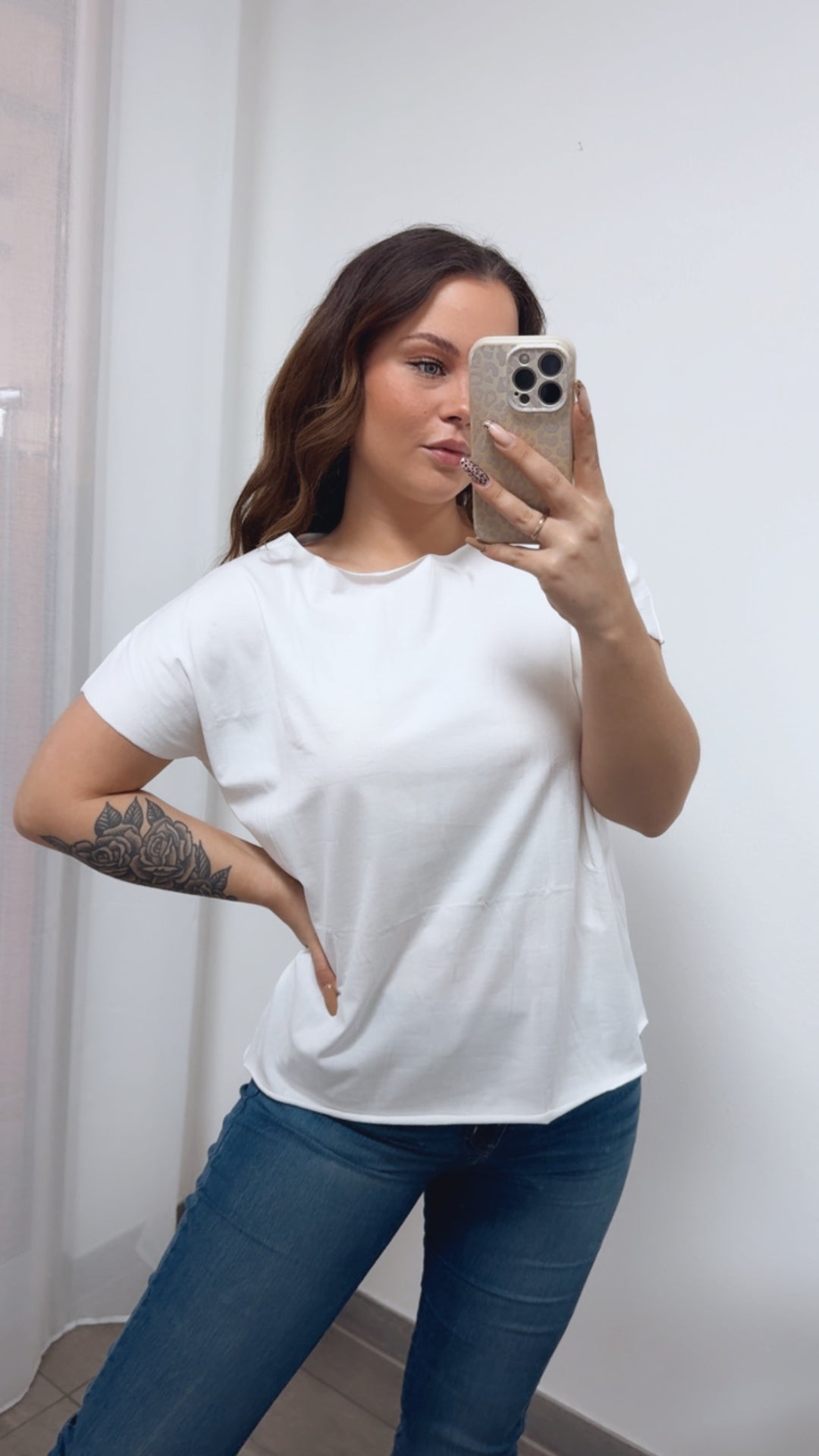 Baumwoll Basic T-Shirt / weiss Art. 14416