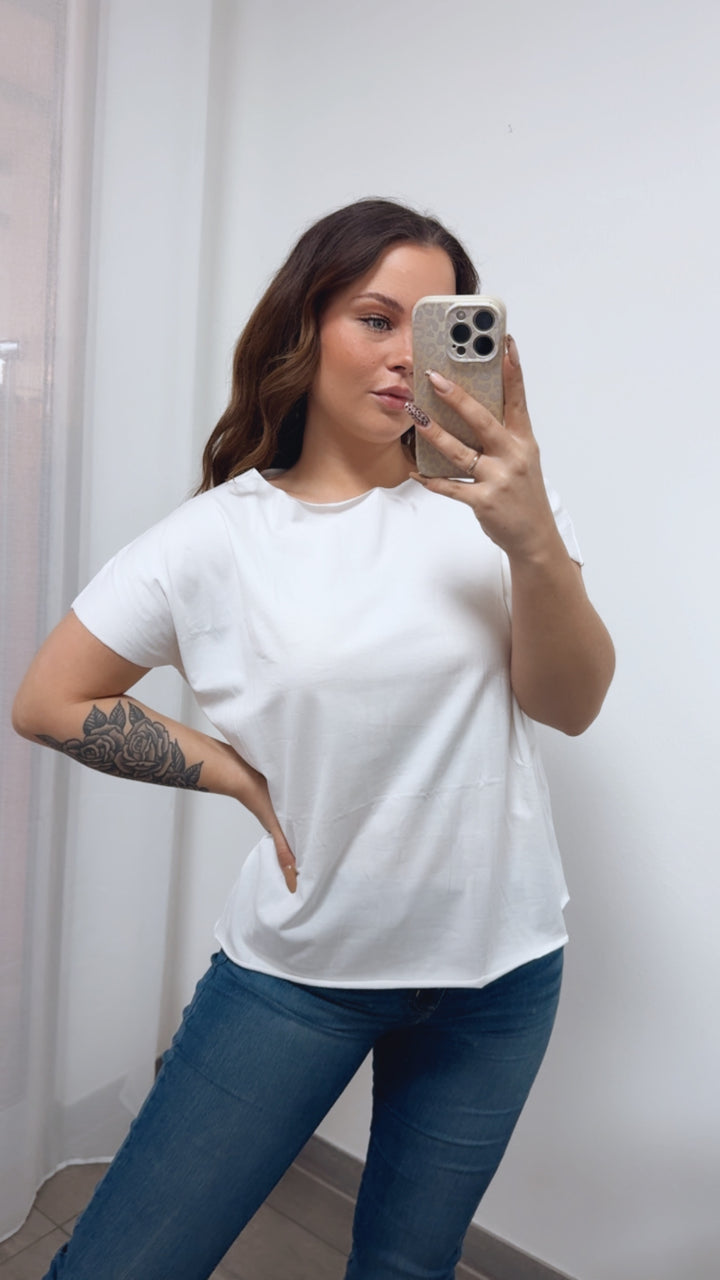 Baumwoll Basic T-Shirt / weiss Art. 14416
