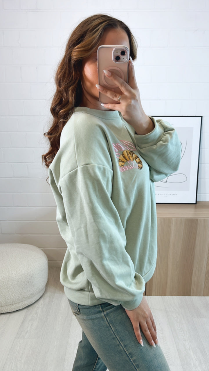 Pullover " Bakery " / soft matcha Art. 9585