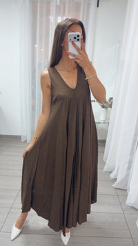 ultra weites Maxi Kleid in A-Linie / braun Art. 15973