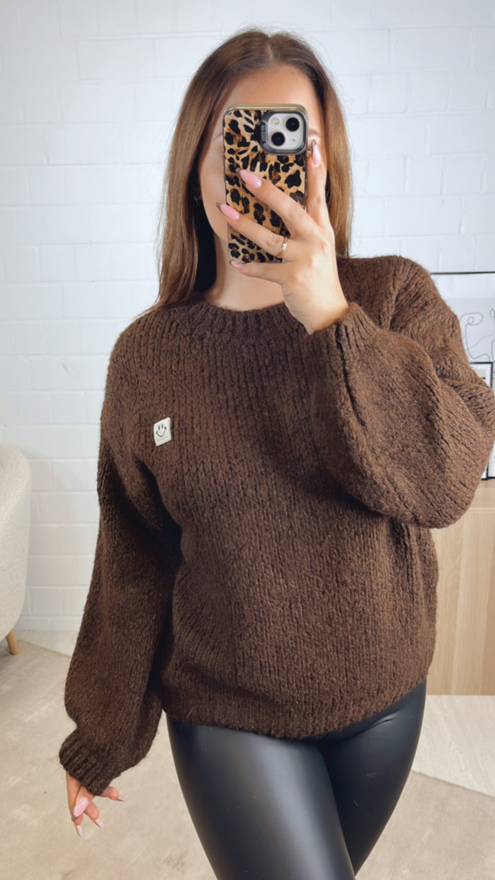 Strick Pullover " Just Be You " / Schoko braun Art. 13010