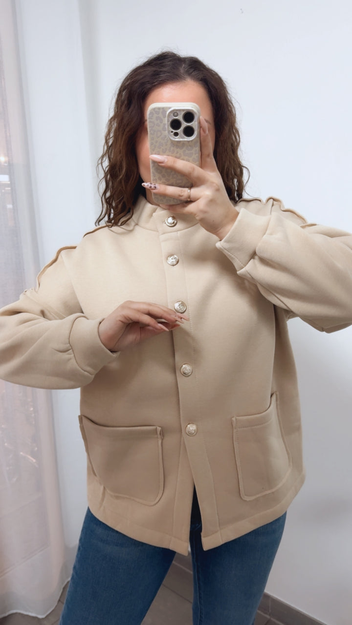 Jacke mit goldenen Knöpfen / creme beige Art. 14098