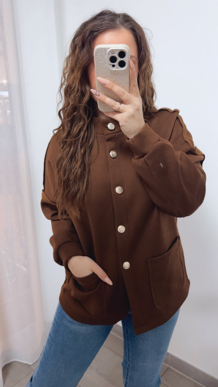 Jacke mit goldenen Knöpfen / braun Art. 14096