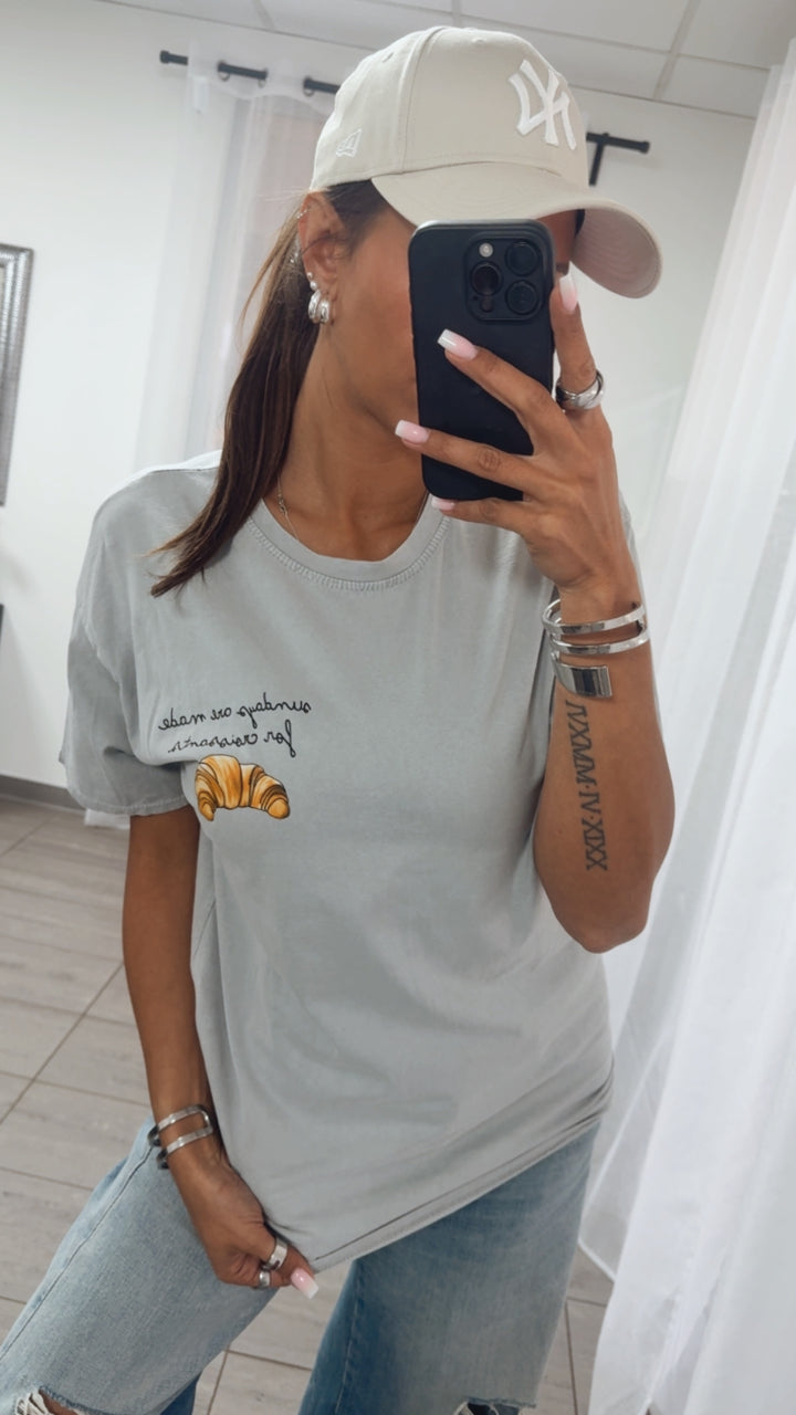 T-Shirt " Sundays are made for " / hell grau Art. 14744