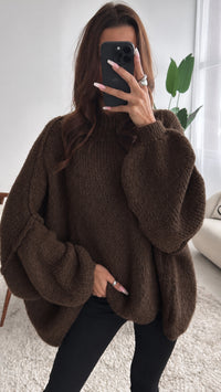 Ultra Oversize Kuschel - Pullover / schoko braun Art. 12751