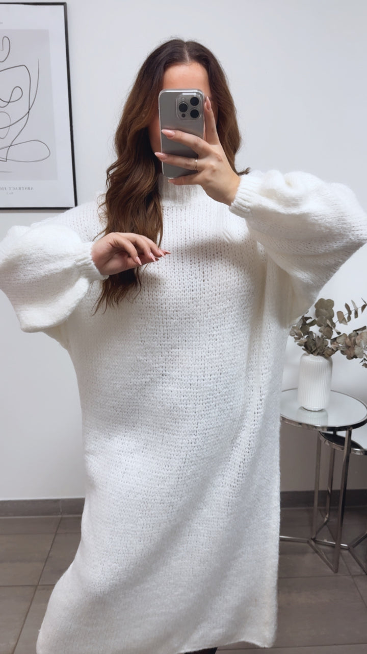 (Maxi-) Kuschel Kleid / weiss Art. 13170