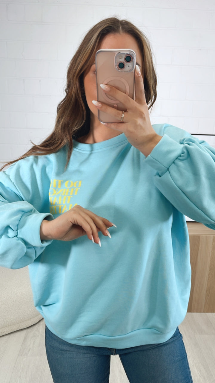 Pullover " Balance " / hell blau - gelb Art. 9541