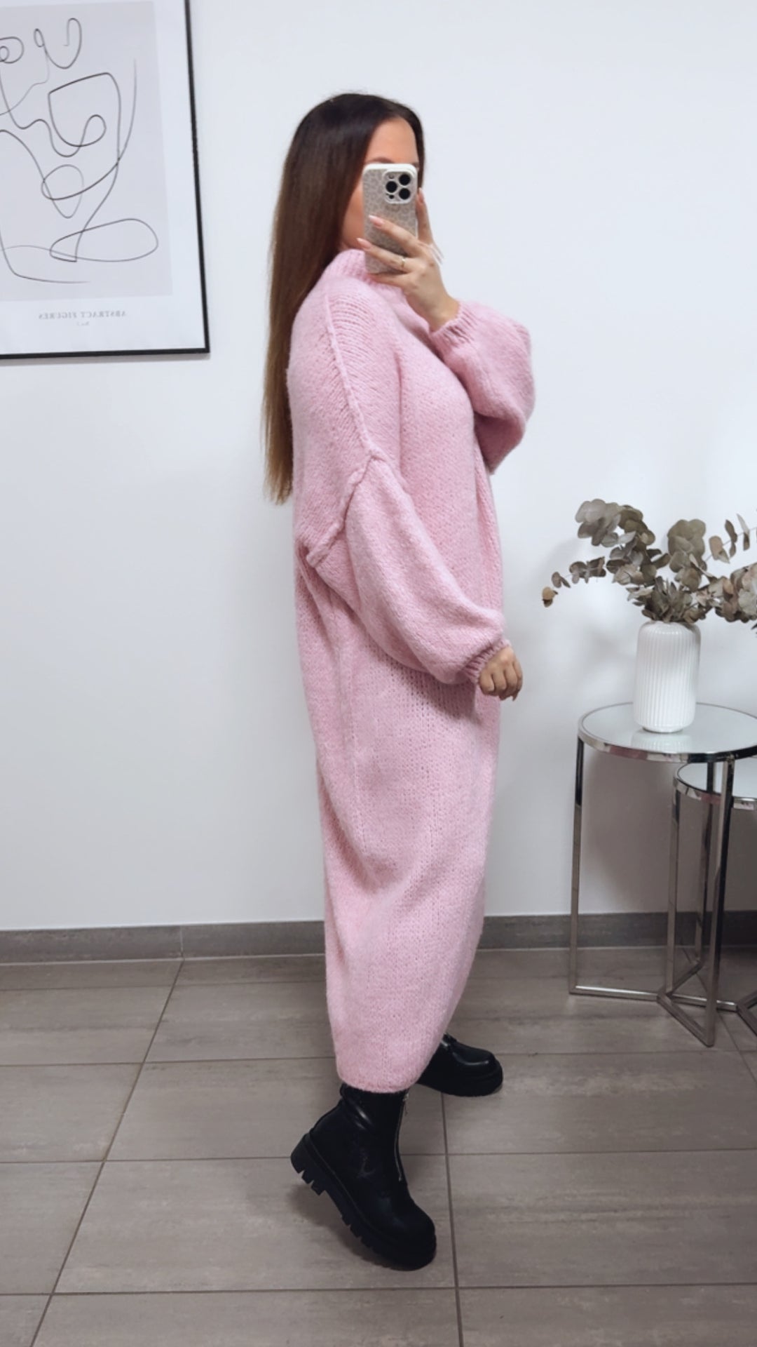 (Maxi-) Kuschel Kleid / soft rosa Art. 13241