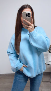 wollfreier Oversize Pullover / hell blau Art. 13768