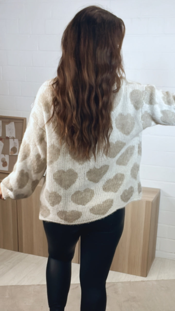 HERZEN offener Cardigan / wollweiss - beige Art. 12565