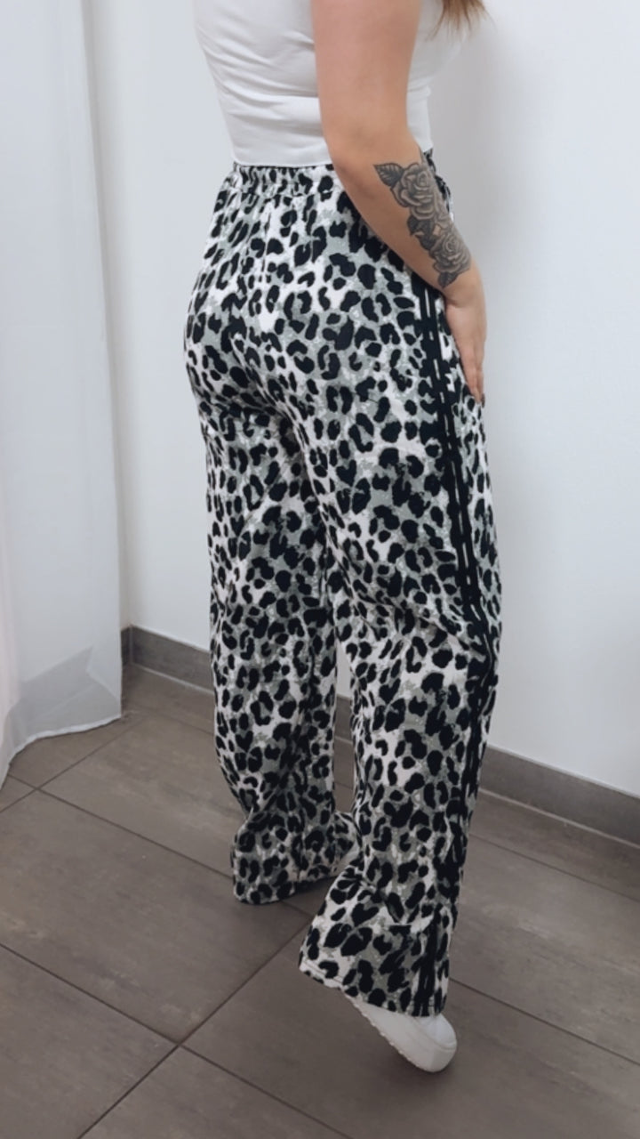 LEO softe Hose mit Streifen / grau - schwarz - weiss Art. 14439