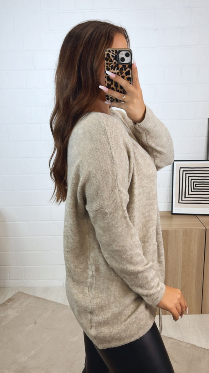 Pullover zum Raffen / beige Art. 12335