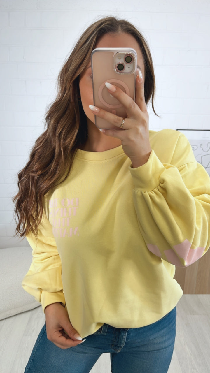 Pullover " Balance " / gelb - soft rosa Art. 9550