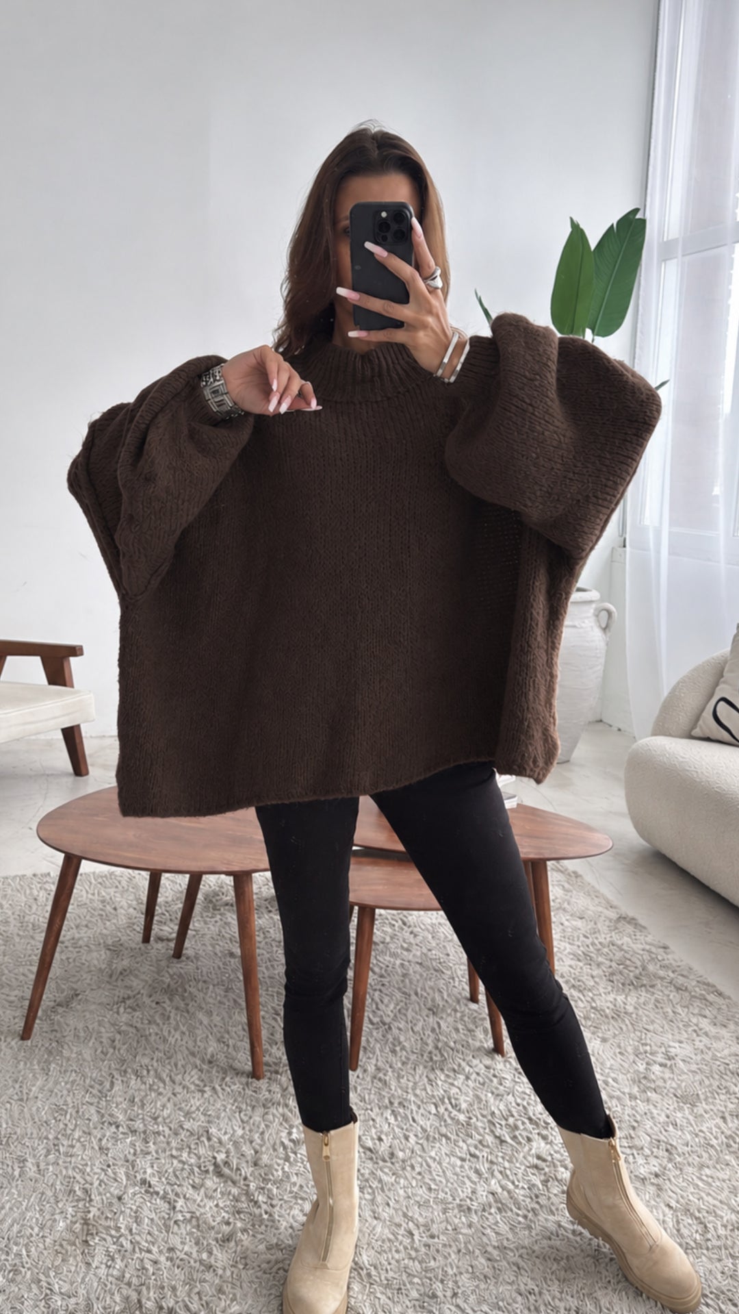 Ultra Oversize Kuschel - Pullover / schoko braun Art. 12751