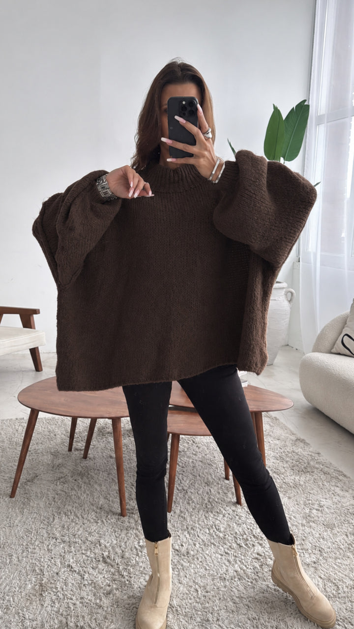 Ultra Oversize Kuschel - Pullover / schoko braun Art. 12751