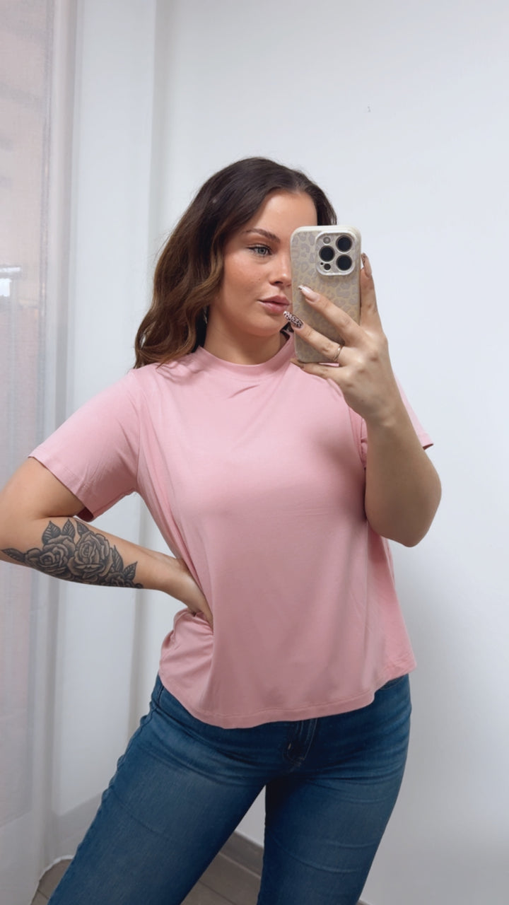Basic T-shirt, Rundausschnitt / rosa Art. 14413