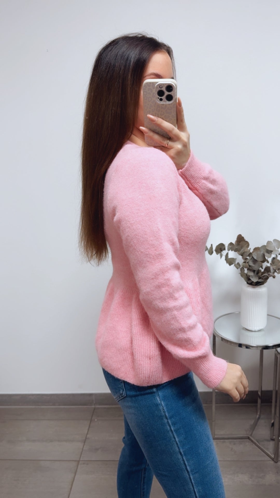 Pullover mit Schößchen / soft pink Art. 13806