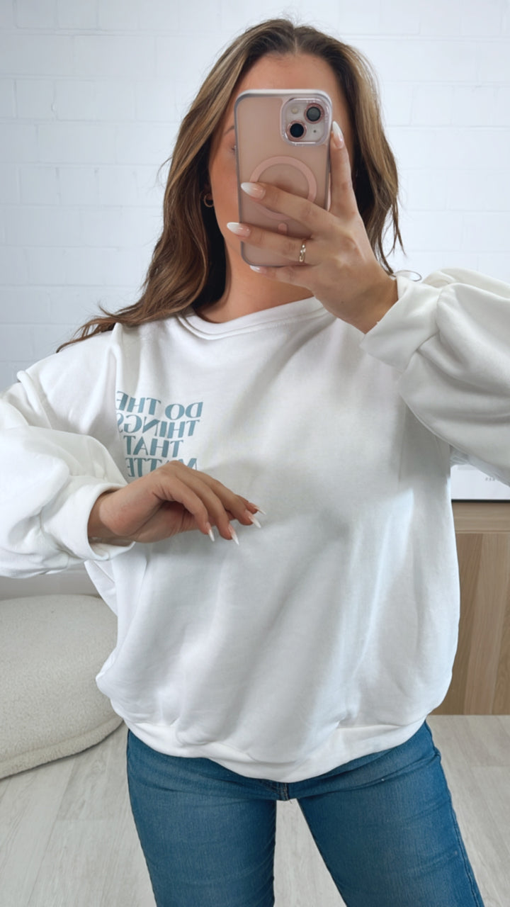 Pullover " Balance " / weiss - soft blau Art. 9549