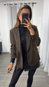 GERAFFTE ÄRMEL Blazer / schoko braun Art. 16193
