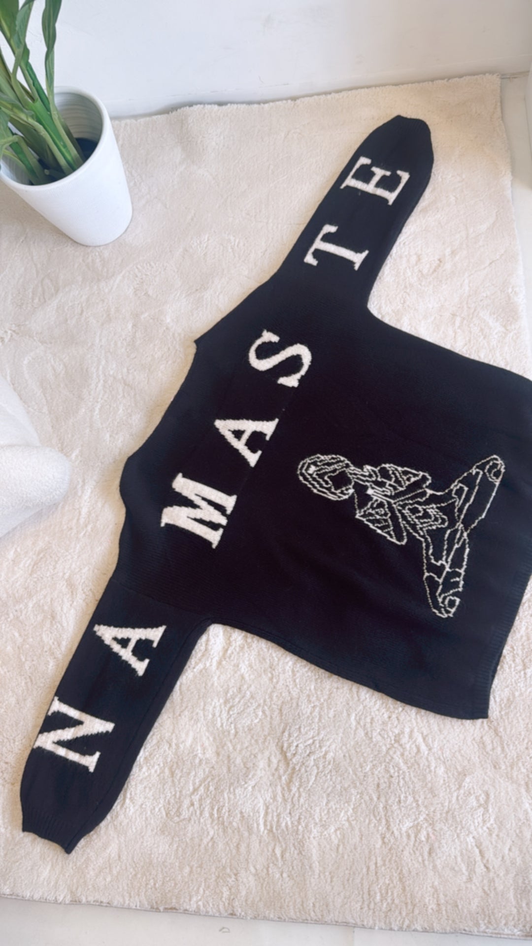 Strick Pullover "Namaste" / schwarz - beige Art. 122325