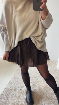 zeitloser, leichter Hosen Rock / schoko braun Art. 13176