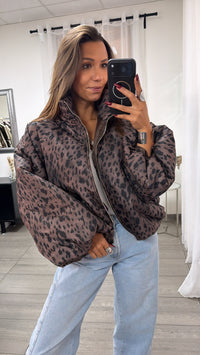 Puffer Jacke / Leo braun - schwarz Art. 16484
