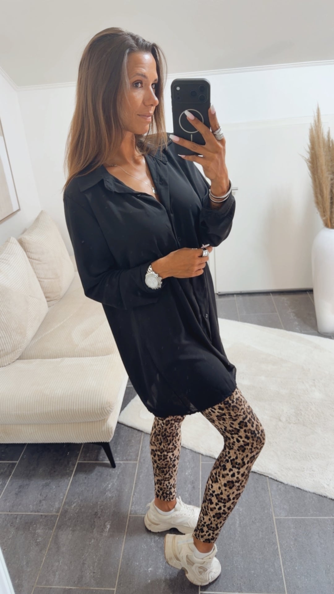 Long Bluse / schwarz Art. 4458