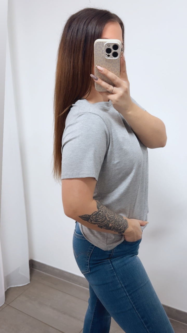 Basic T-shirt, Rundausschnitt / grau Art. 14302