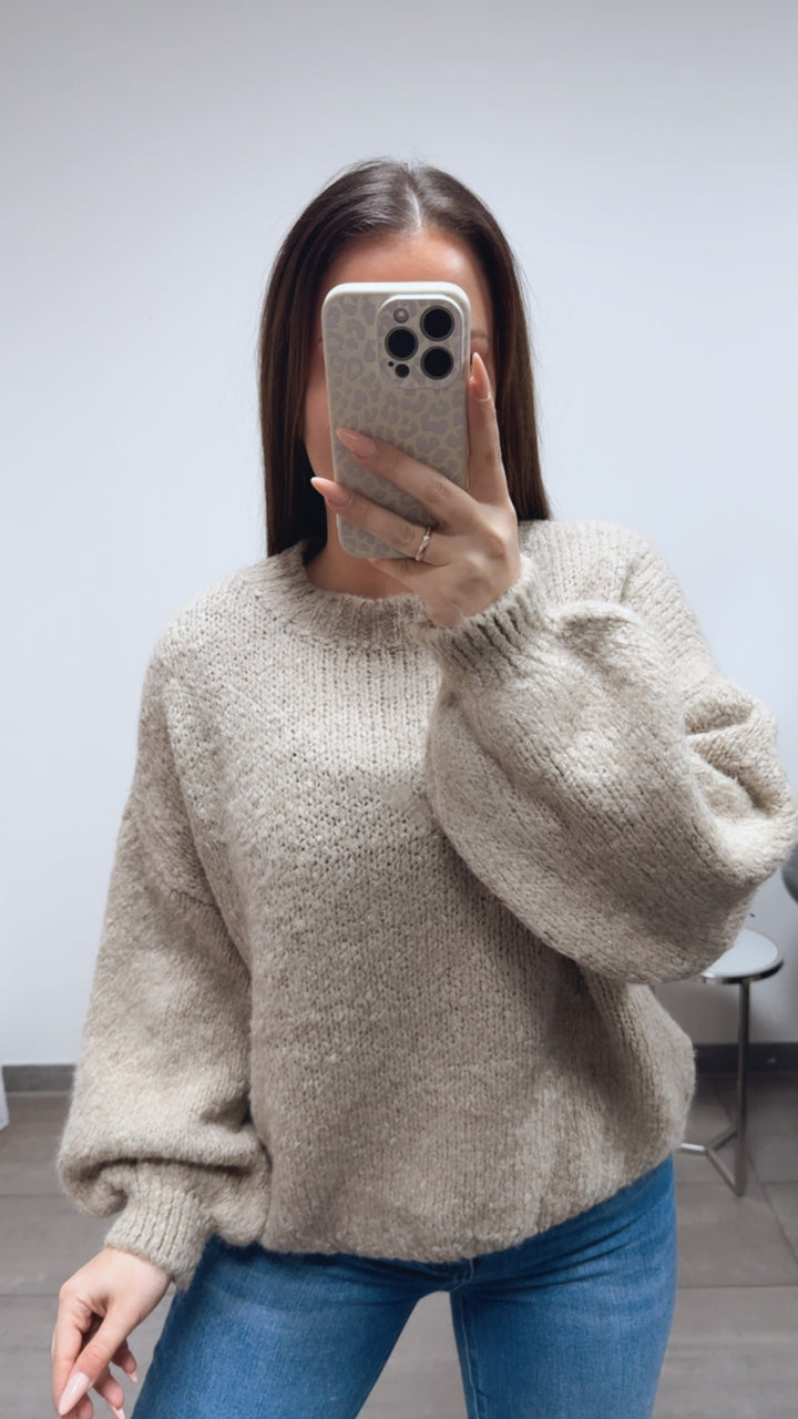 Kuschel Pullover " MOMMY " / beige - pink Art. 13744