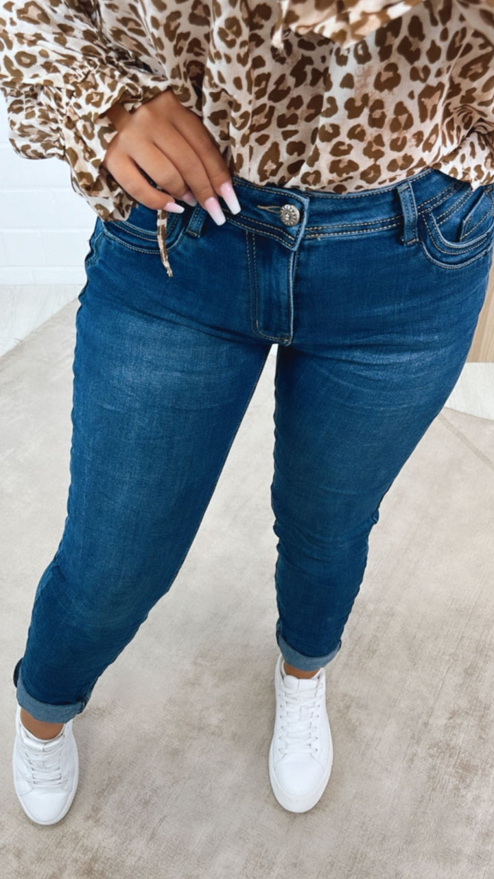 KNITTEROPTIK Jeans K2803 / dunkles blau Art.122357