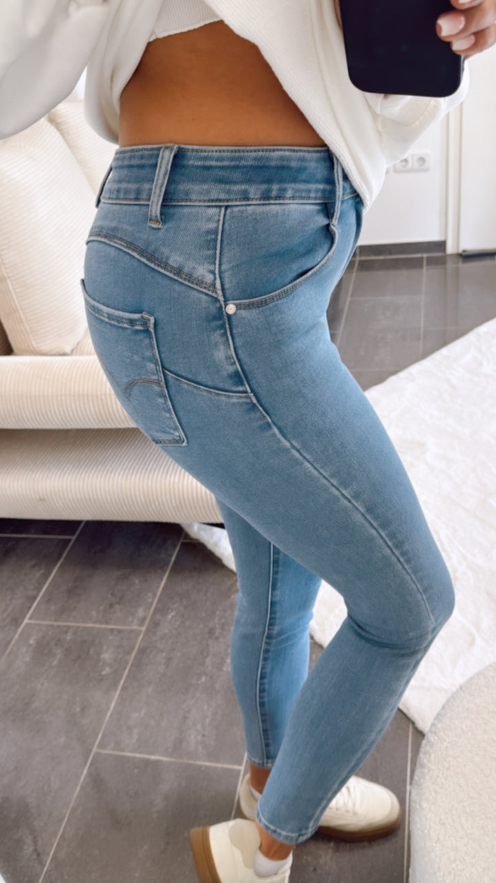 high waist Jeans Hose " G13Y" / helle Waschung Art. 9709