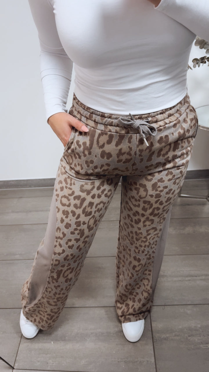 LEO elastische Stoff Hose / taupe - hell braun - camel Art. 13160