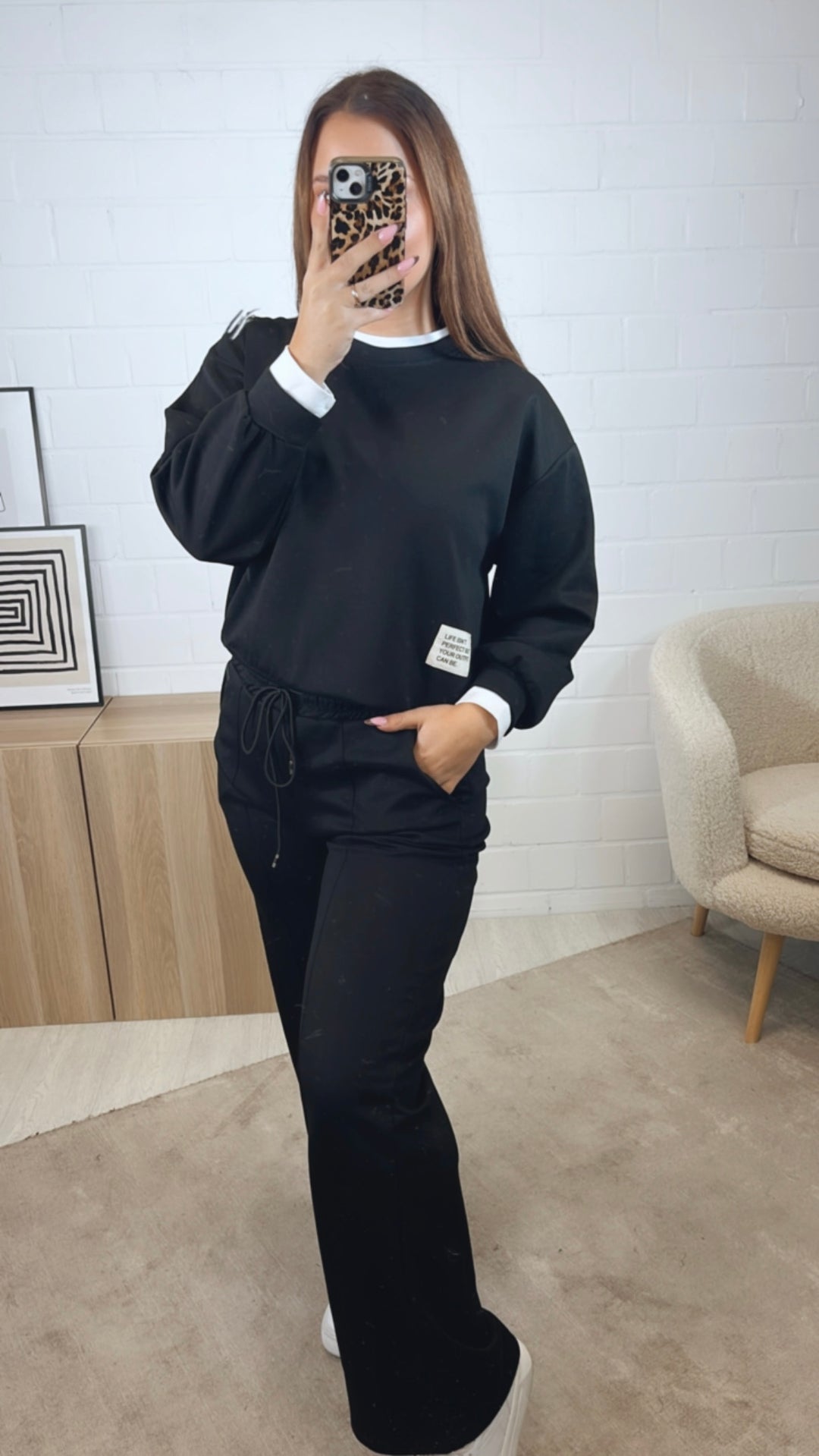 Zweiteiliges Set aus Hose und Pullover mit Bluseneinsatz Your