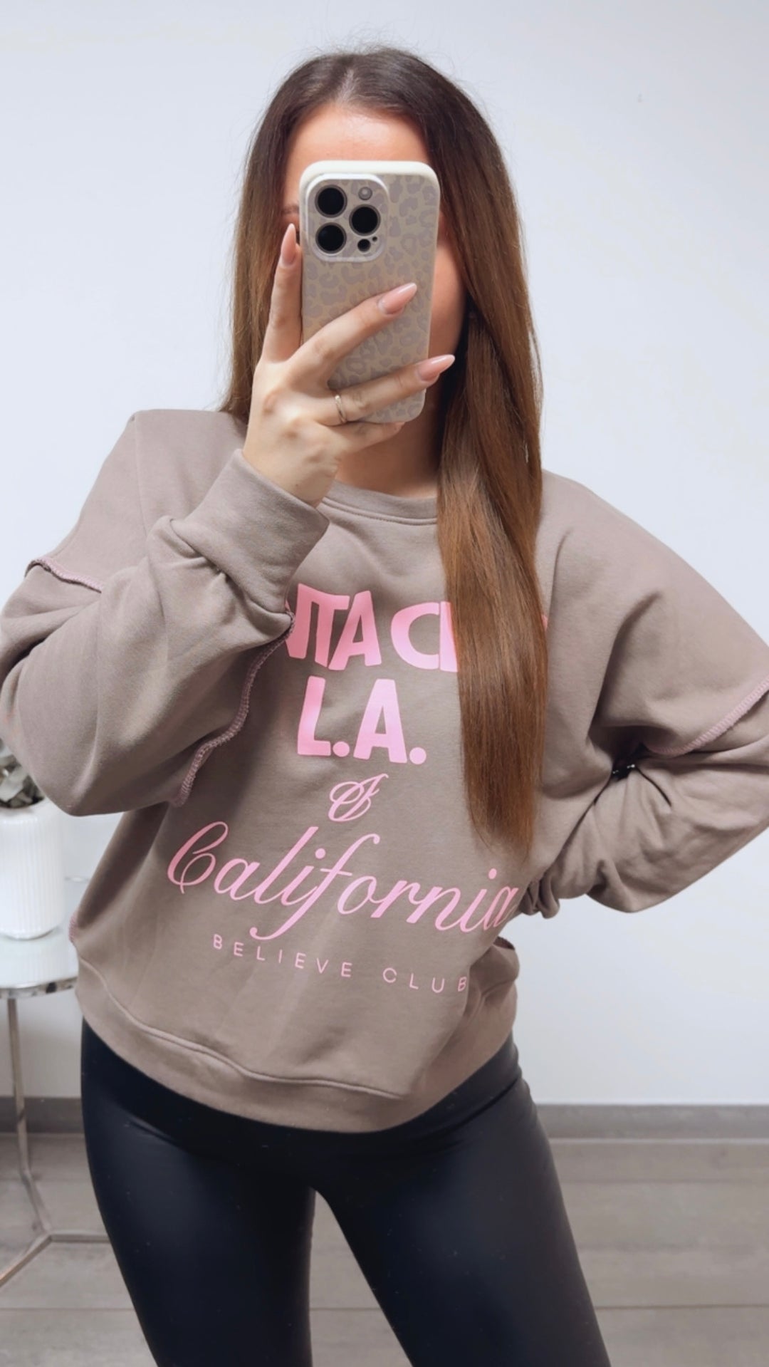 Sweater " Cruz California " / taupe - soft pink Art. 13612