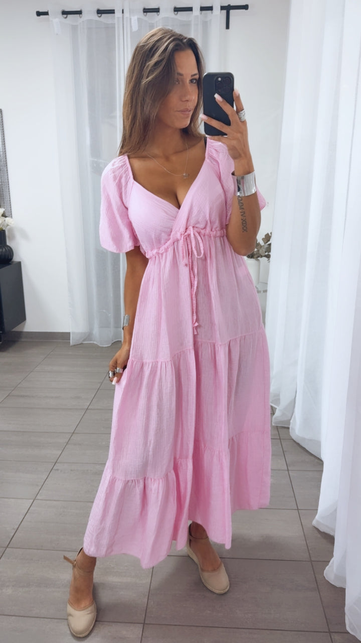 Maxi Lyocell Kleid mit verstellbarem Brustbereich / soft pink Art. 14910