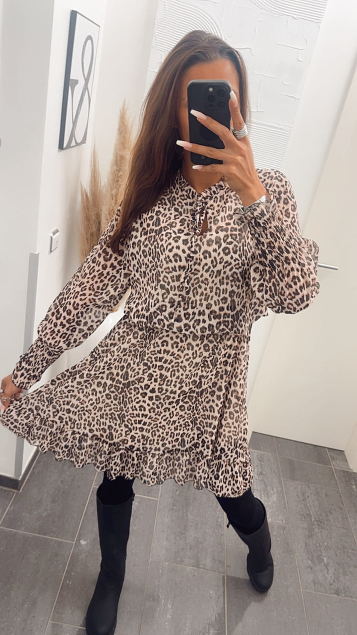 Kleid mit Gummibund im Taillenbereich / Leo DUNKEL Art. 7906
