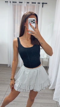 Volant Skort / Hosen Rock / hell grau Art. 15865