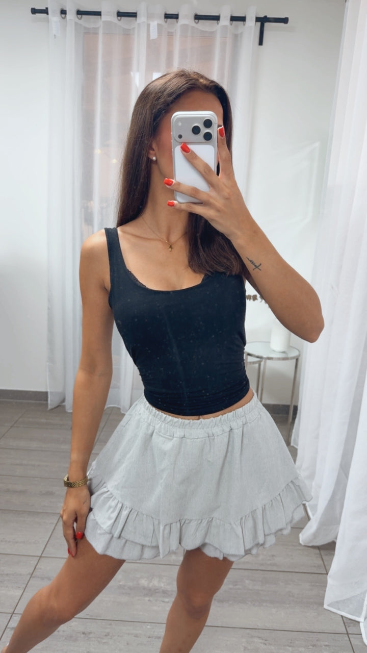 Volant Skort / Hosen Rock / hell grau Art. 15865