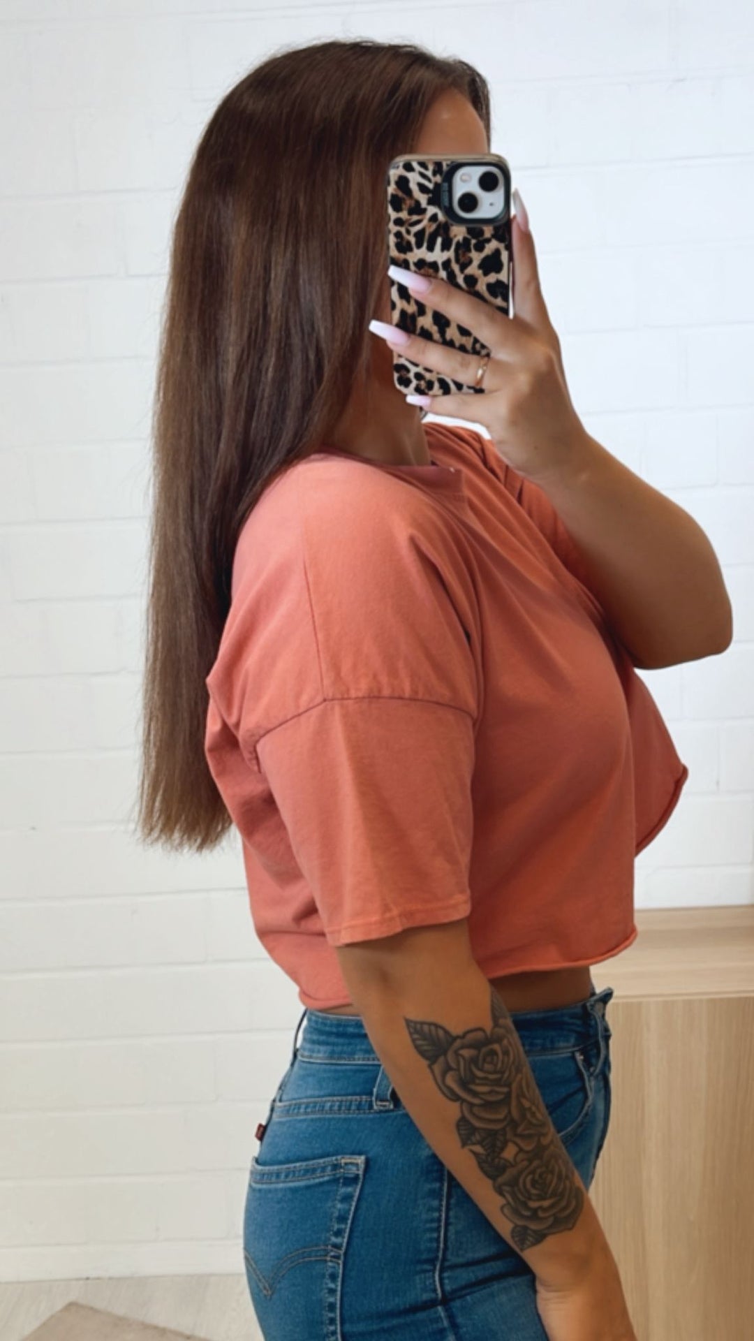 lockeres, schlichtes Crop T-shirt / beere Art. 11184