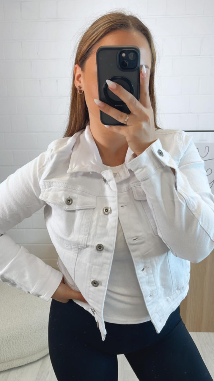 schlichte Denim Jacke / weiss Art. 9714