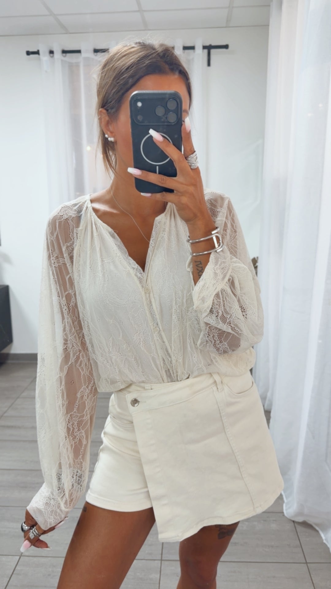 Spitzen Bluse " soft Romance " / creme Art. 15525