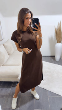 Butterstoff Shirt - Kleid/ Braun / Art. 14808