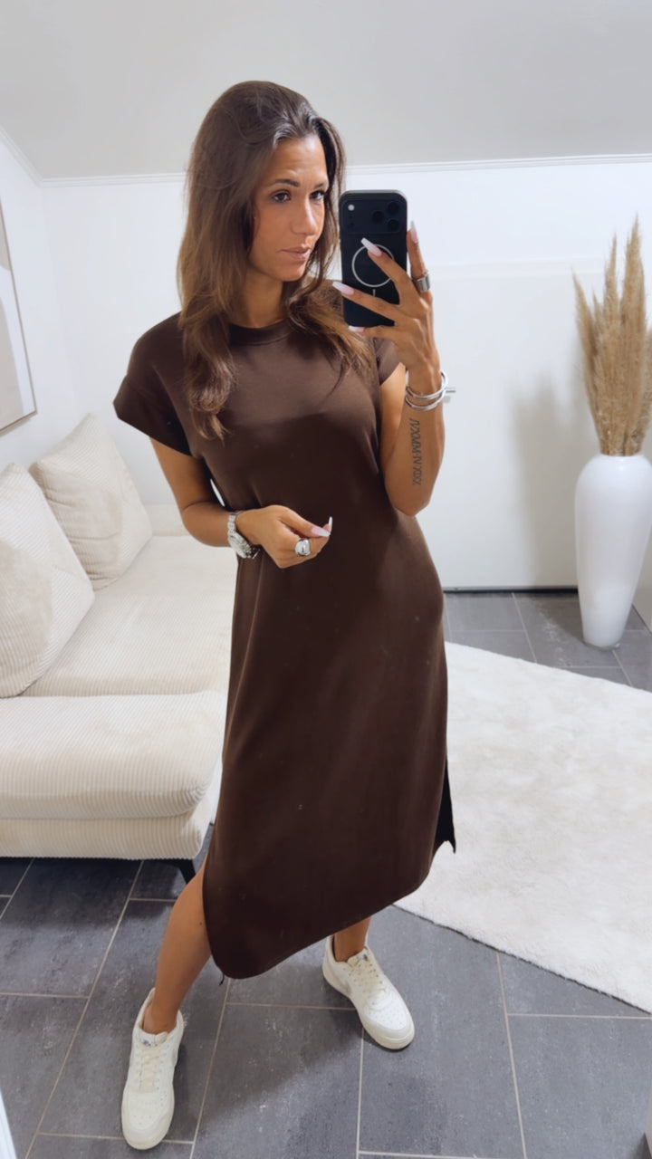 Butterstoff Shirt - Kleid/ Braun / Art. 14808